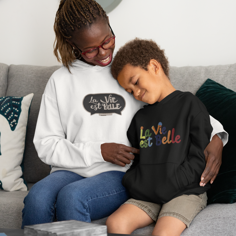 Child Hoodie Black La Vie Est Belle Multicolor