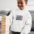 Load image into Gallery viewer, Child Hoodie White La Vie Est Belle Pink Blue Light

