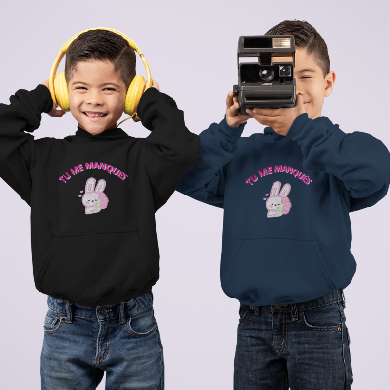 Child Hoodie Tu me Manques Rabbit