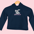 Load image into Gallery viewer, Child Hoodie Navy Bonjour Rabbit
