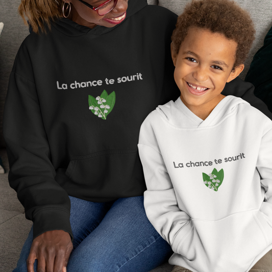 Child Hoodie White La Chance Muguet