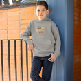 Load image into Gallery viewer, Child Hoodie Gray Donner Sa Langue au Chat Kawaii
