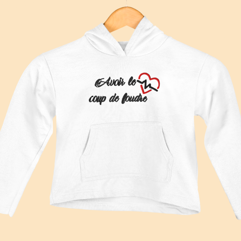 Child Hoodie White Avoir le Coup de Foudre
