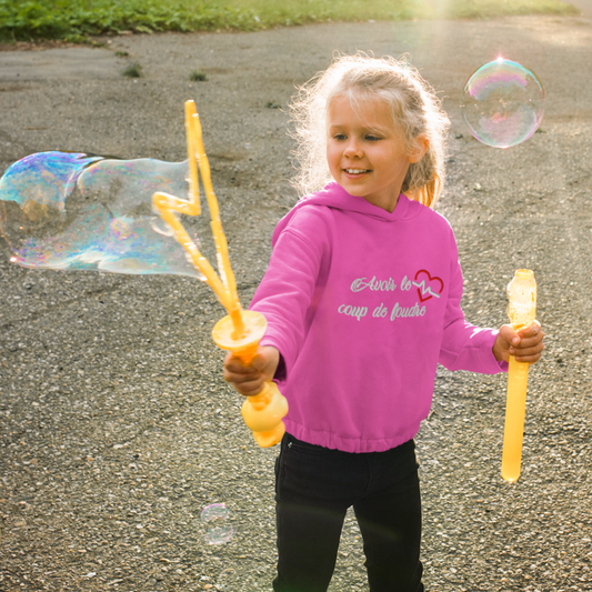 Child Hoodie Pink Avoir le Coup de Foudre