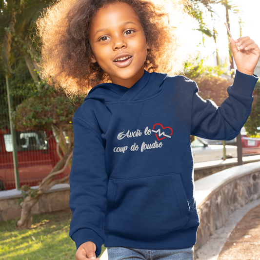 Child Hoodie Navy Avoir le Coup de Foudre