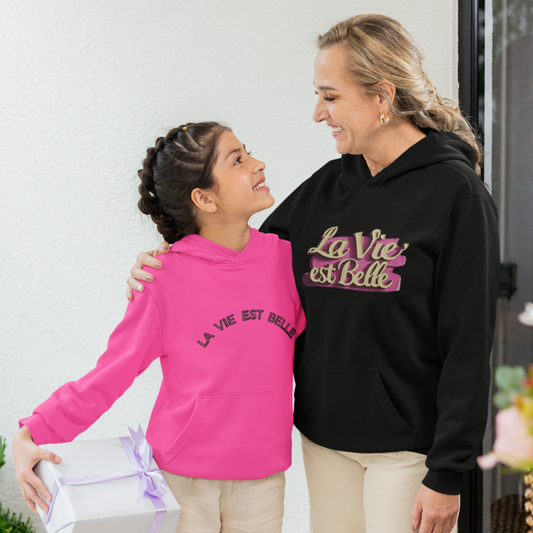 Child Hoodie Pink La Vie Est Belle Around