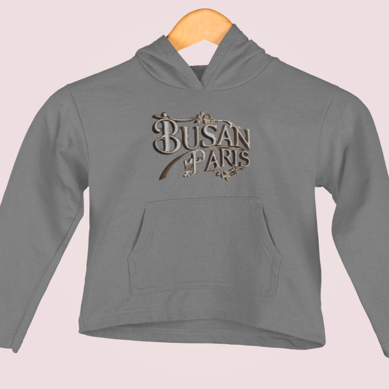 Child Hoodie Gray Busan Paris Brown