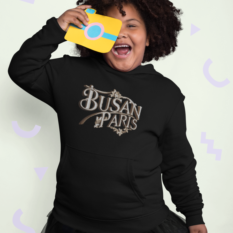 Child Hoodie Black Busan Paris Brown