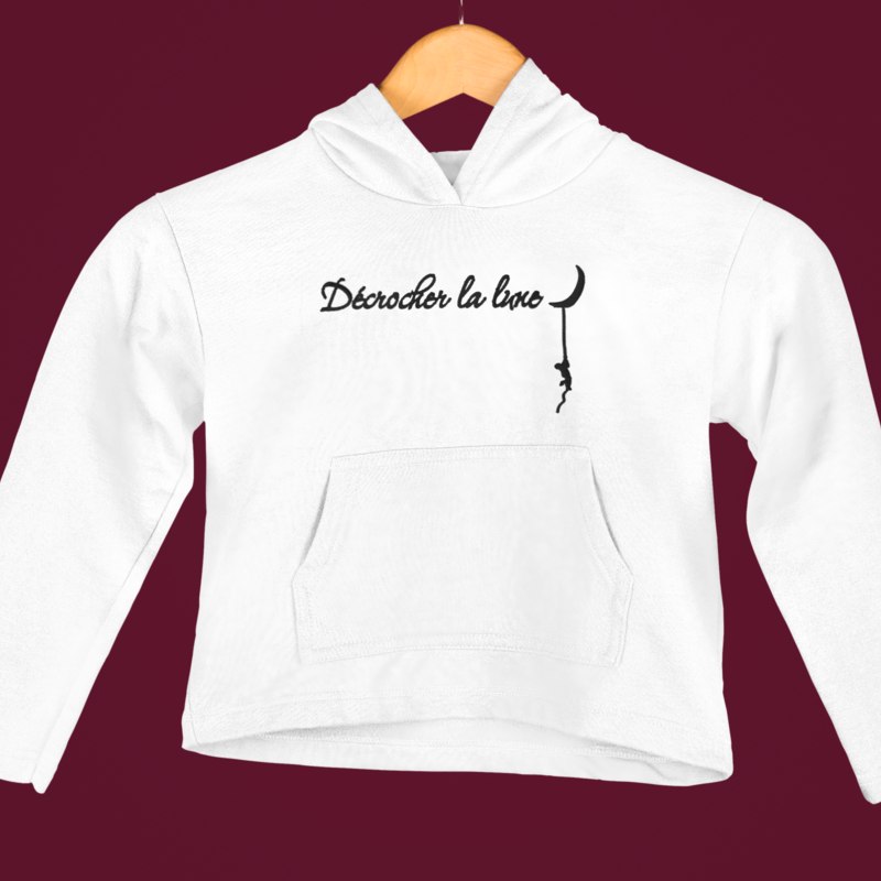 Child Hoodie White Décrocher la Lune