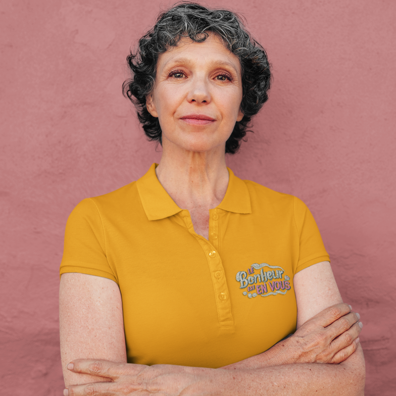 Polo Shirt Orange Le Bonheur Est en Vous