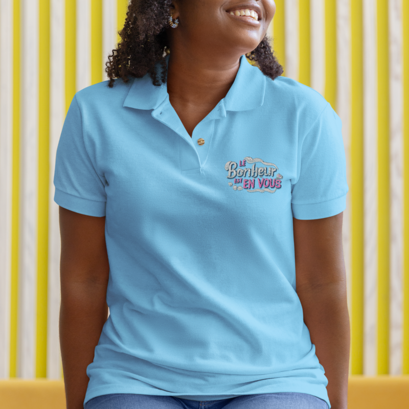 Polo Shirt Blue Le Bonheur Est en Vous