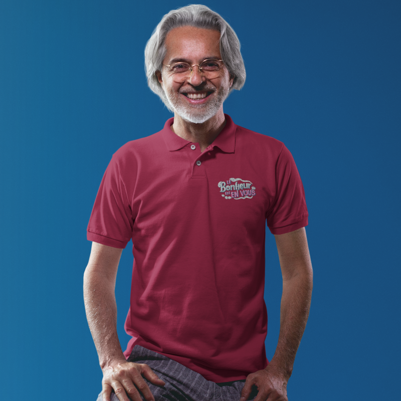 Polo Shirt Burgundy Le Bonheur Est en Vous
