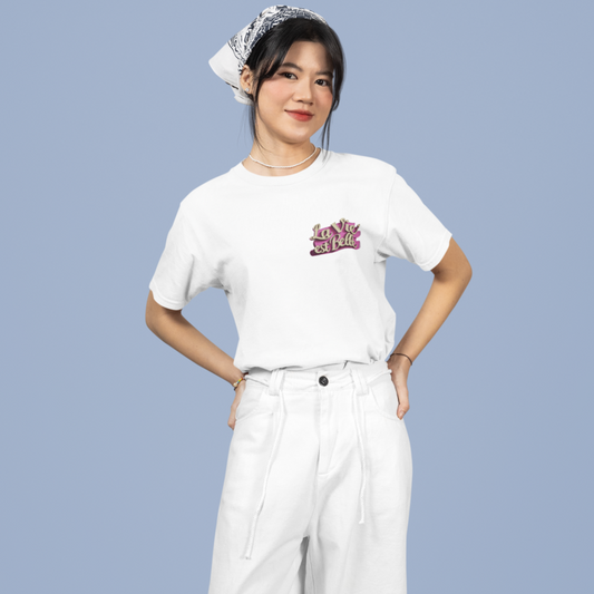 Tee Shirt White La Vie Est Belle Pink