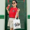 Load image into Gallery viewer, Tee Shirt Red La Vie Est Belle Blue Purple
