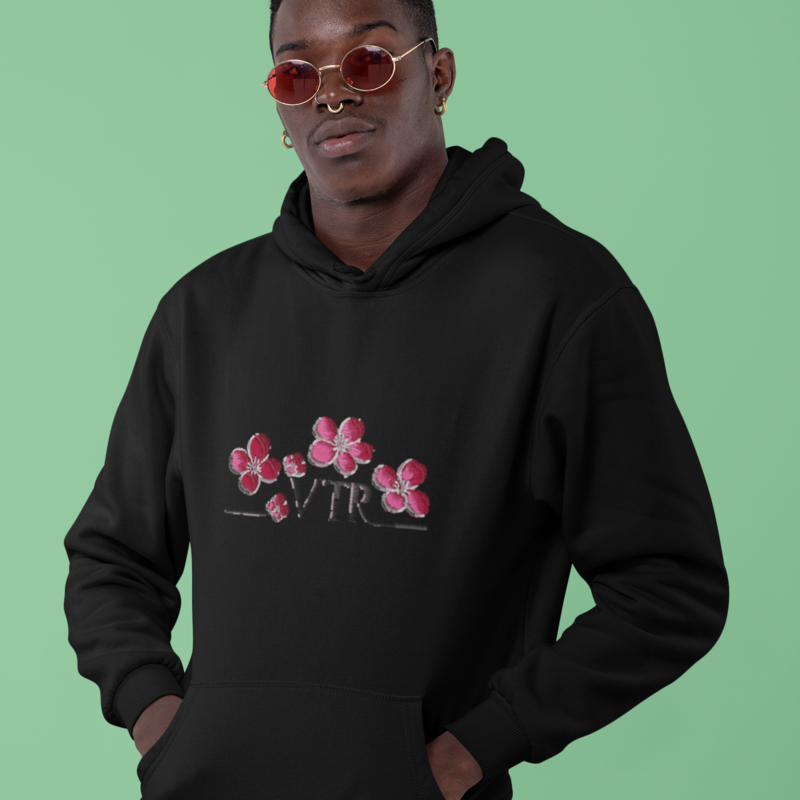 Hoodie Black VTR Flowers