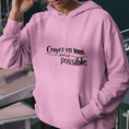Load image into Gallery viewer, Hoodie Pink Croyez en Vous Tout Est Possible
