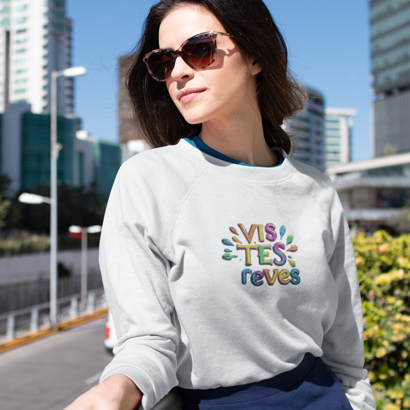 Sweater White Vis Tes Rêves Color