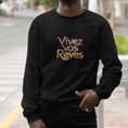Load image into Gallery viewer, Sweater Black Vivez Vos Rêves Yellow Pink
