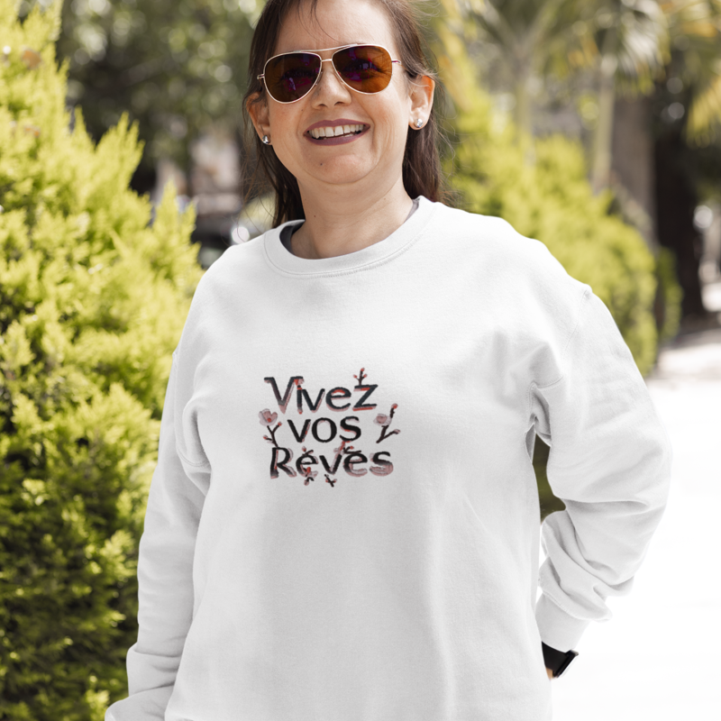 Sweater White Vivez Vos Rêves Cherry Blossoms