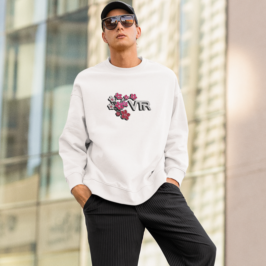 Sweater White VTR Cherry Blossoms