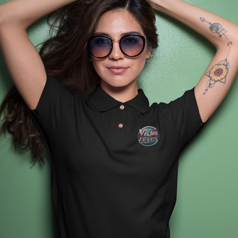 Polo Shirt Black Vis Tes Rêves Circle