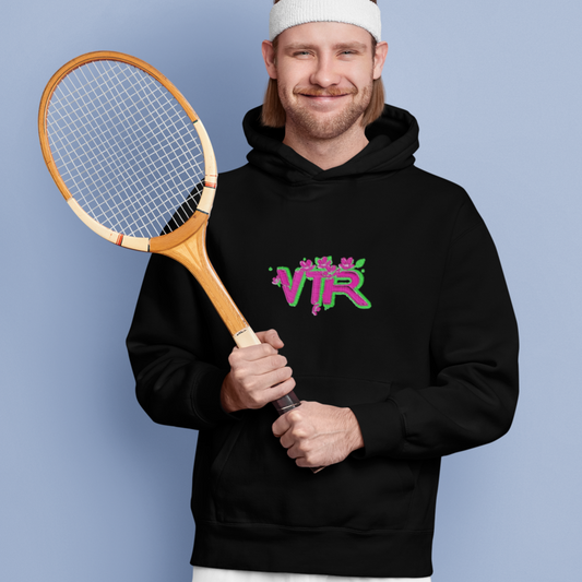 Hoodie Black VTR Pink Green Fluorescent