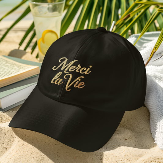 Cap Black Merci La Vie Gold