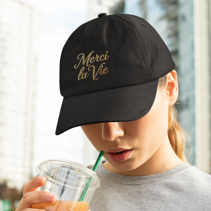Cap Black Merci La Vie Gold