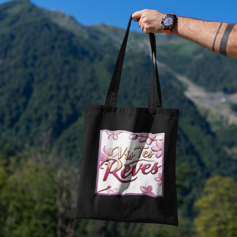 Canvas Tote Bag Vis Tes Rêves With Frame
