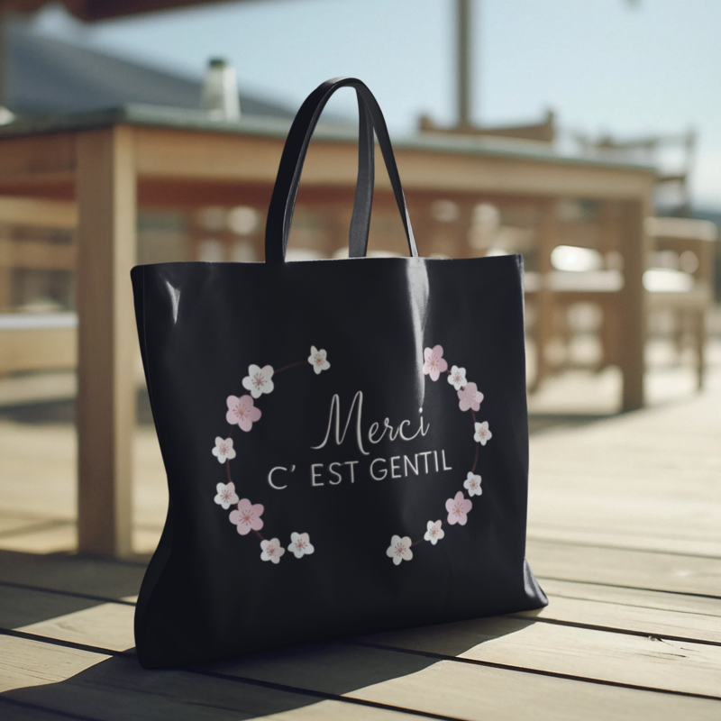 Canvas Tote Bag Merci C'Est Gentil