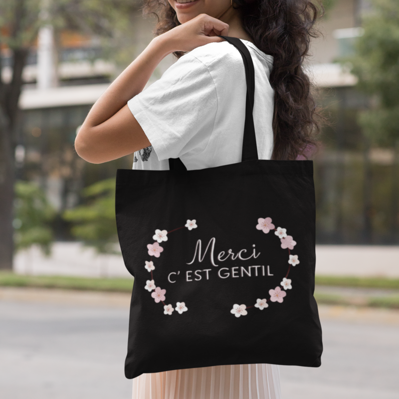 Canvas Tote Bag Merci C'Est Gentil