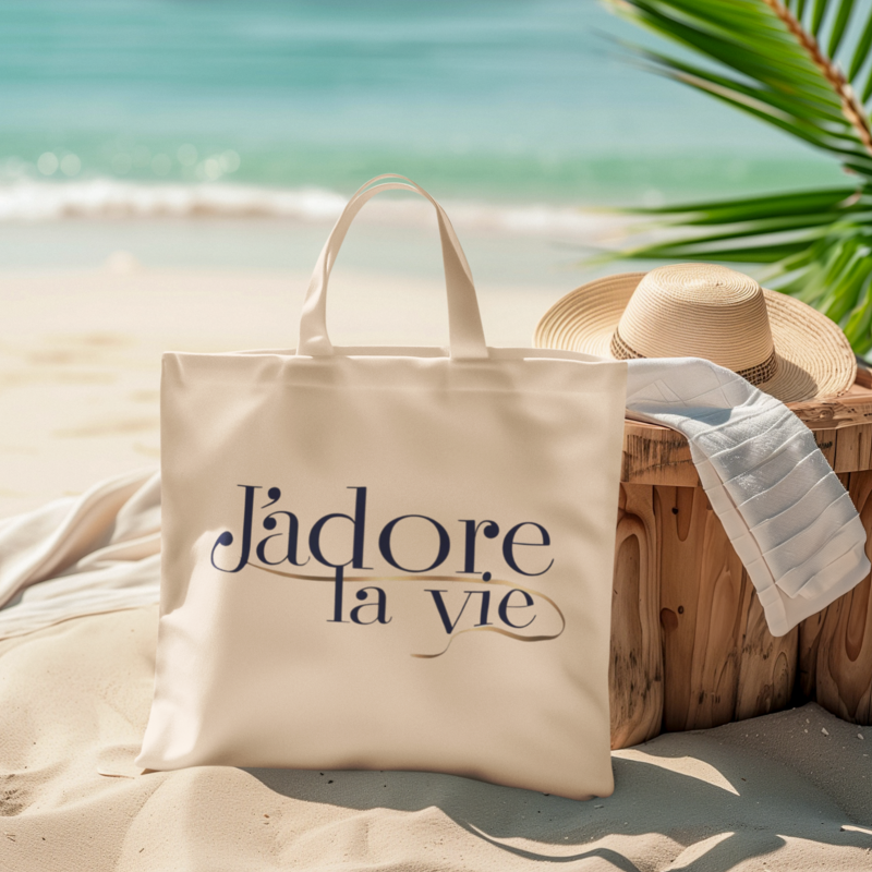 Canvas Tote Bag J'Adore La Vie