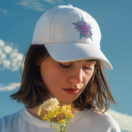 Cap White Vis Tes Rêves Star Blue Pink