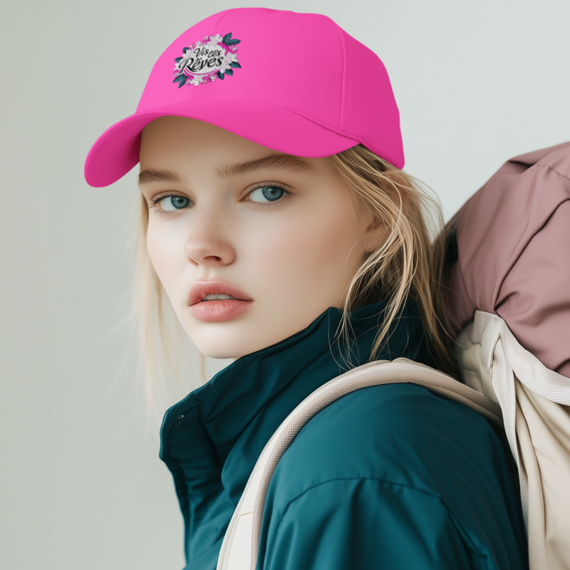 Cap Pink Vis Tes Rêves Circle Flowers