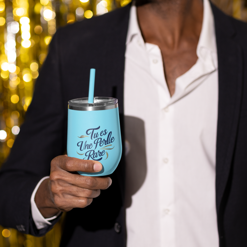 Thermo Wine Mug Blue Tu es Une Perle Rare