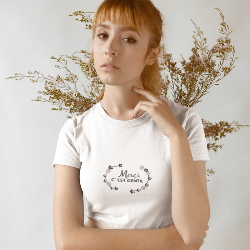 Tee Shirt White Merci C'Est Gentil