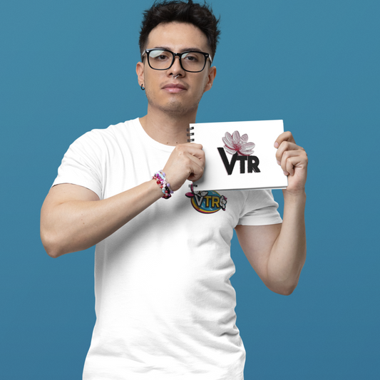 Tee Shirt White VTR Blue Yellow Red