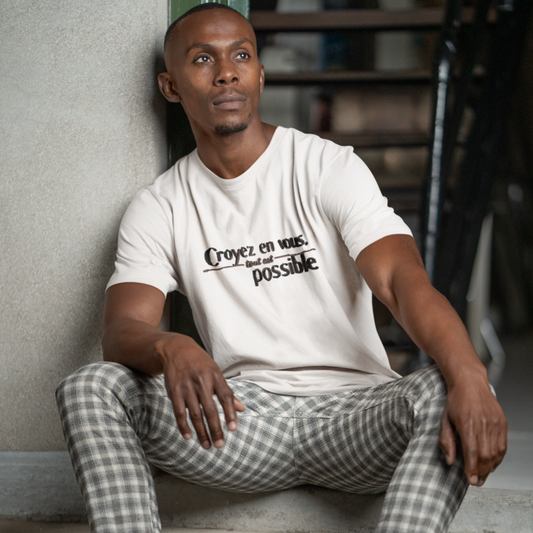 Tee Shirt White Croyez en Vous Tout est Possible