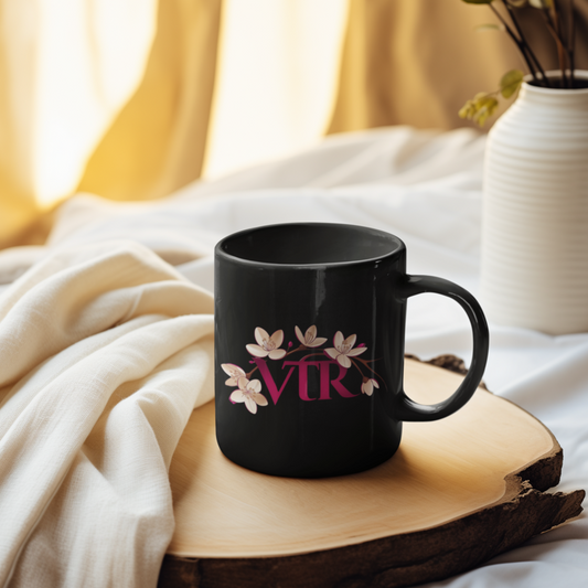Mug Black VTR Red Flowers Sakura