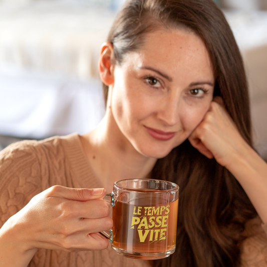 Glass Mug Le Temps Passe Vite
