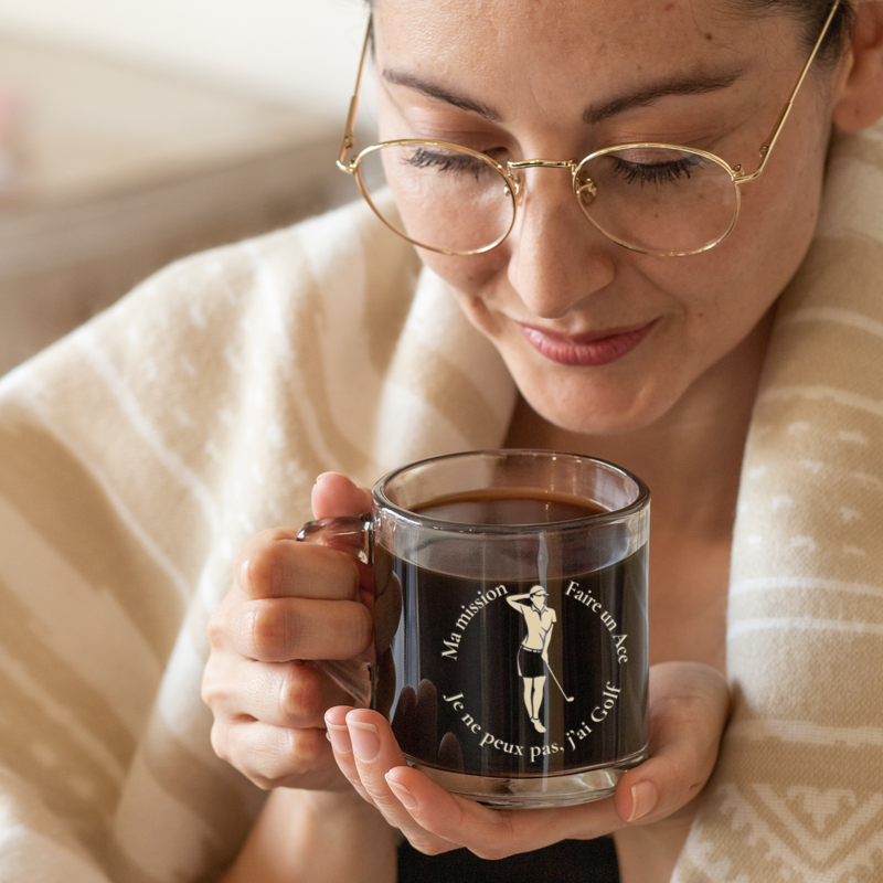 Glass Mug Je ne Peux Pas J'ai Golf