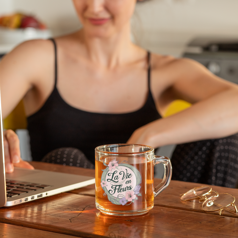 Glass Mug La Vie en Fleurs