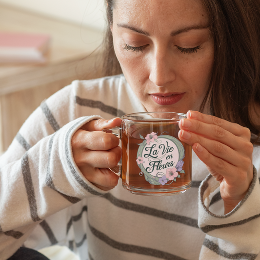 Glass Mug La Vie en Fleurs