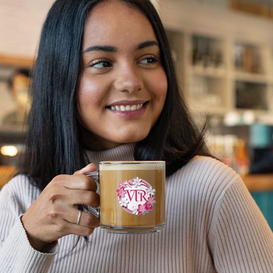 Glass Mug VTR Sakura Pink White