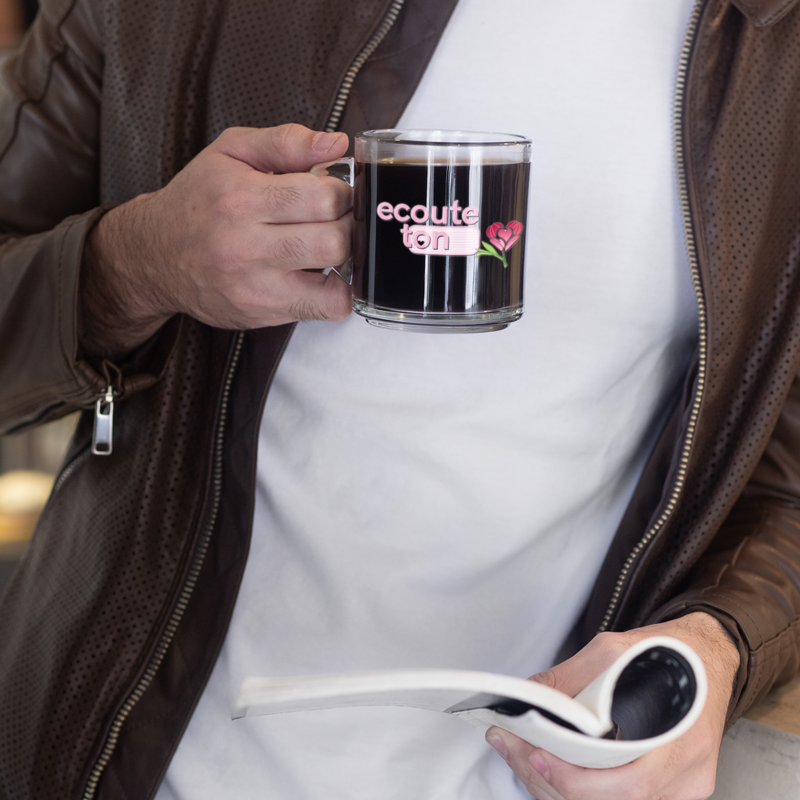 Glass Mug Ecoute Ton Coeur