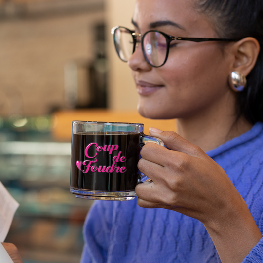 Glass Mug Coup de Foudre Pink