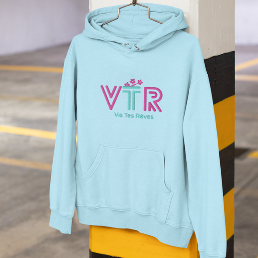 Hoodie Blue VTR Vis Tes Rêves Blue Pink