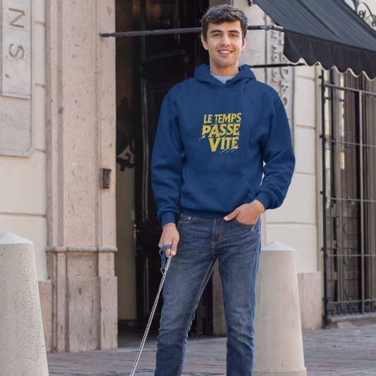 Hoodie Blue Le Temps Passe Vite