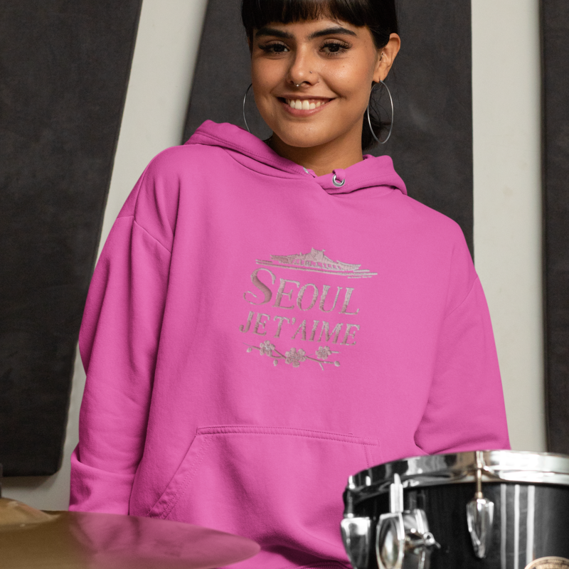 Hoodie Pink Seoul Je t'Aime
