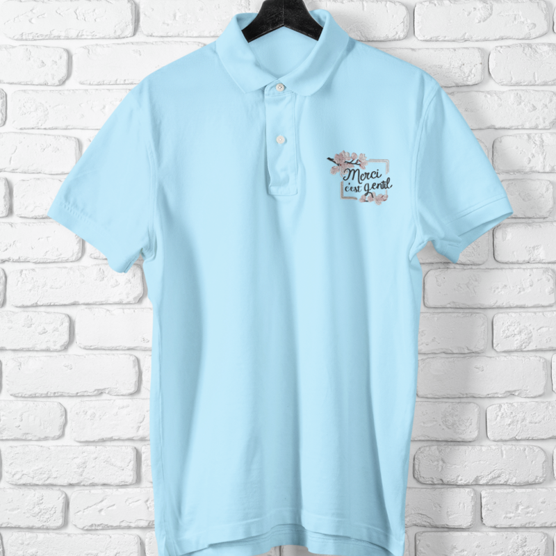 Polo Blue Merci c'est Gentil